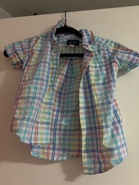 The Children's Place Pastel Plaid Short-Sleeve Button-Up Shirt - Multi